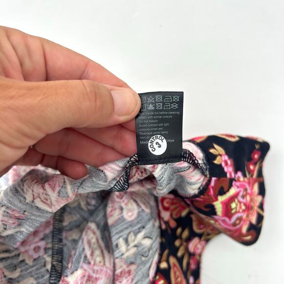 ME+EM Paisley Print Midi Dress Halter Cotton Pink Floral Size 10 Drop Waist - Picture 11 of 11